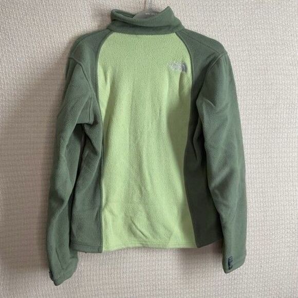 The North Face Two Tones Green Full Zip Fleece Jacket Women Size Medium - Picture 8 of 9